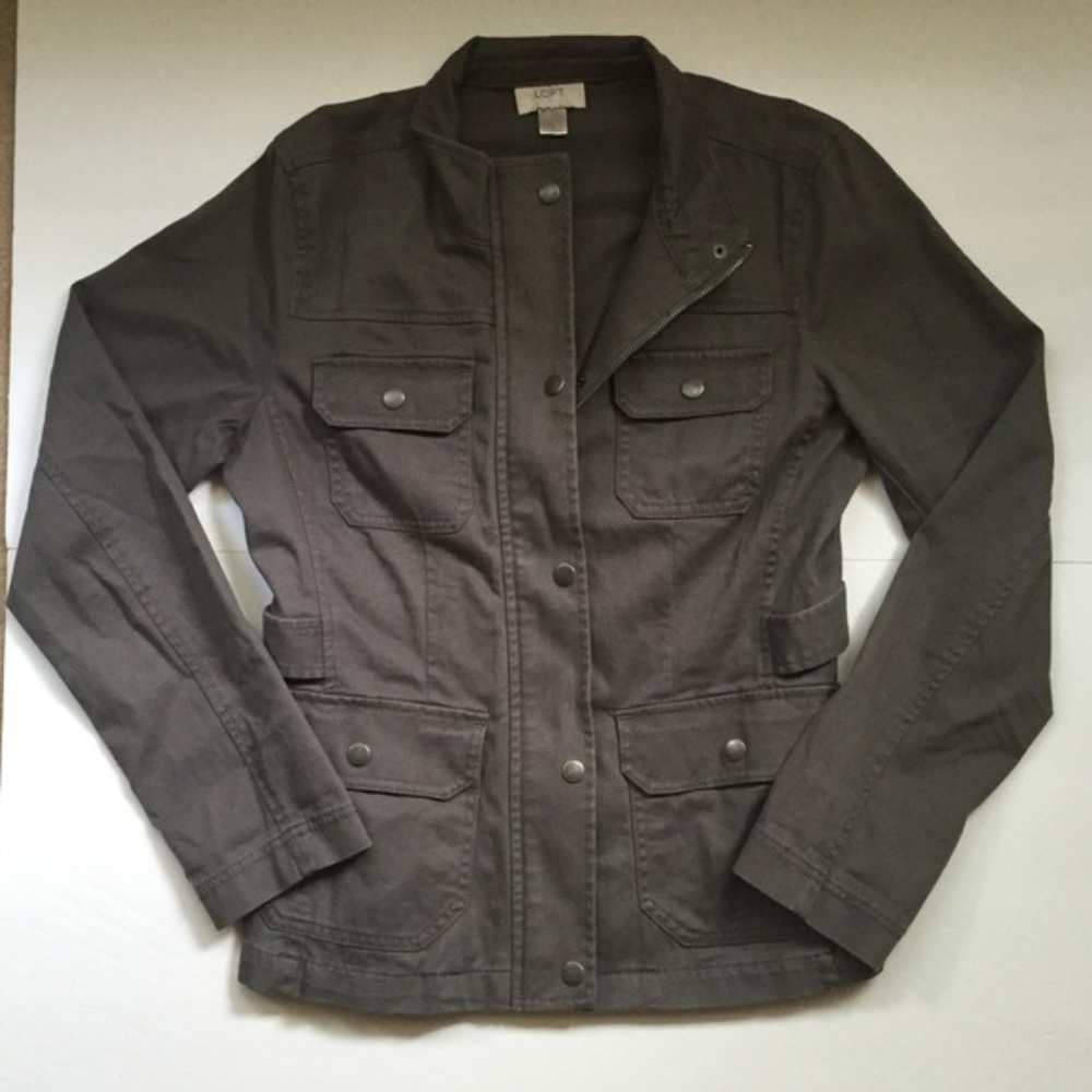 Cotton lightweight jacket pockets snaps zipper MP